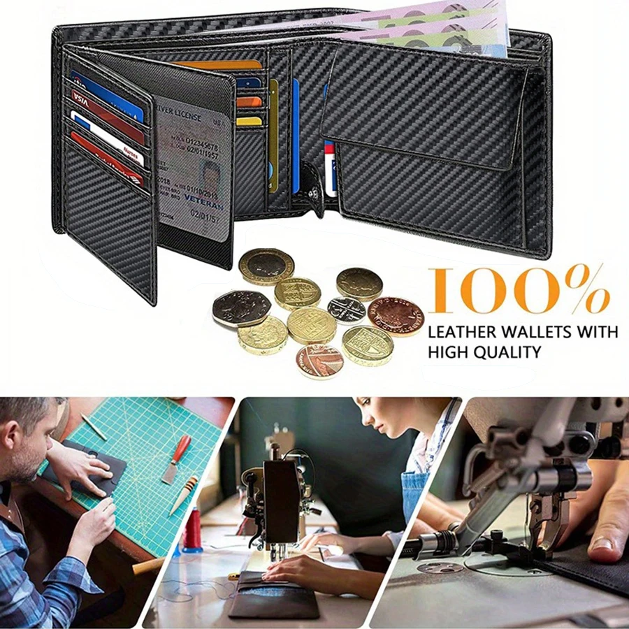 Wallets for Mens Muti-Functional RFID Blocking Slim Wallet with 15 Credit Card Holders