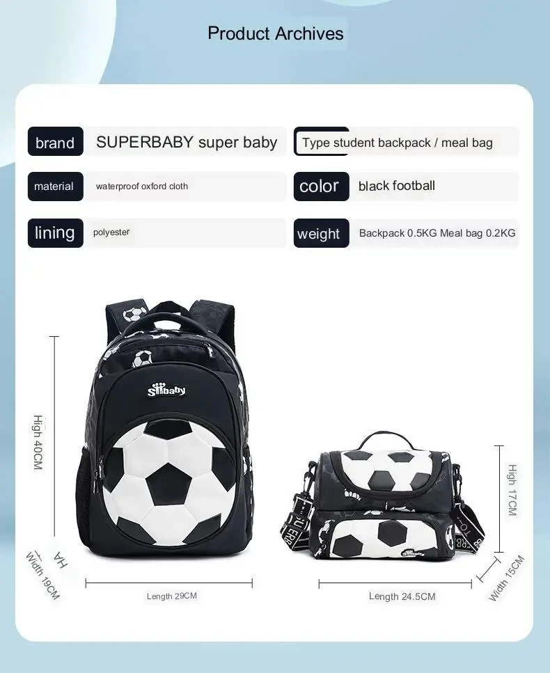 Boy Football Backpack Children Schoolbag Anime Backpack Travel School Bags for Teenage Boy Mochila Escolar Infantil Menino
