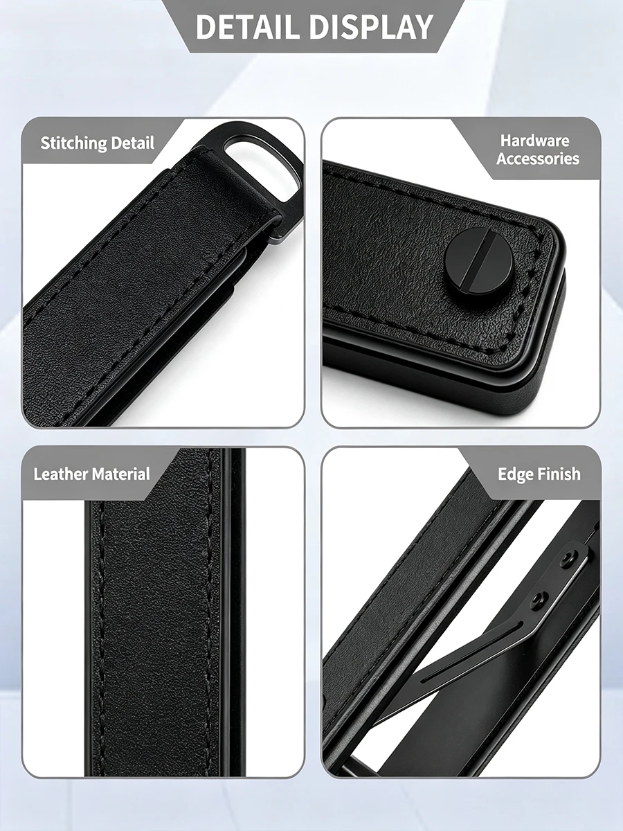 Portable Multi-function Leather Key Case Aluminum Key Organizer Clip Durable Pocket Keychain Holder for Standard Keys