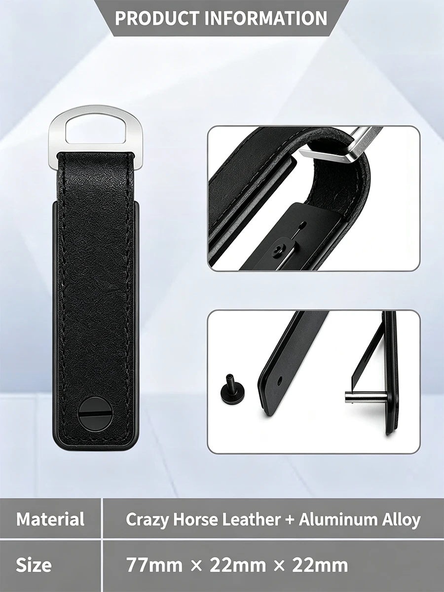 Portable Multi-function Leather Key Case Aluminum Key Organizer Clip Durable Pocket Keychain Holder for Standard Keys