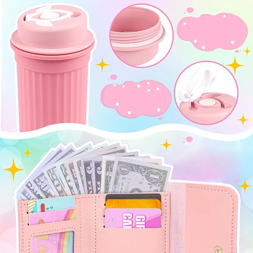 Funny Play Purse for Girls Princess Gifts Play Purse Set Top Handle Bag Cell Phone/Makeup/Water Bottle Christmas Birthday Gift