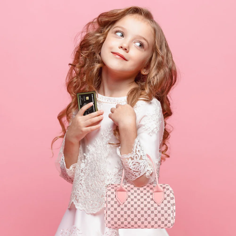 Funny Play Purse for Girls Princess Gifts Play Purse Set Top Handle Bag Cell Phone/Makeup/Water Bottle Christmas Birthday Gift