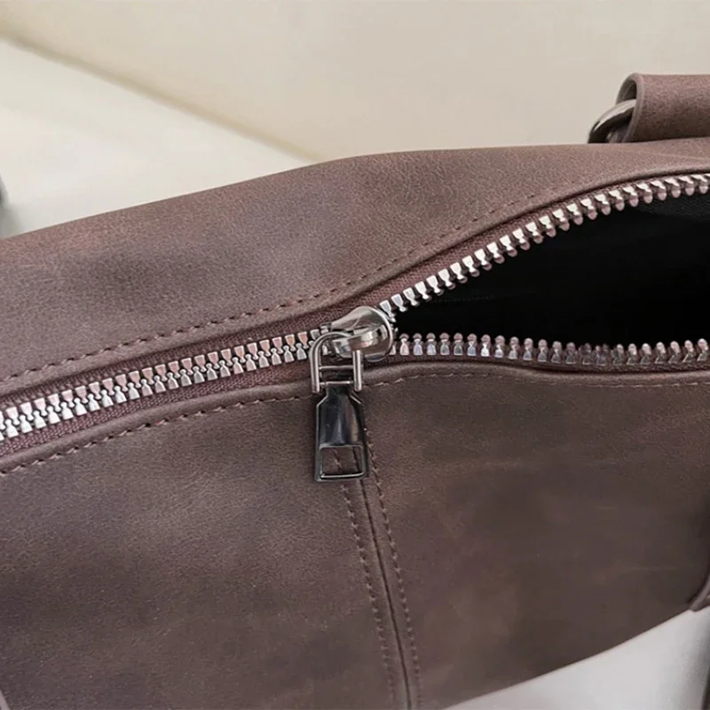 Retro Motorcycle Handbag Women Horizontal Tote Storage Tassel Design Pillow Shoulder Bag Trendy Large Capacity Soft Underarm Bag
