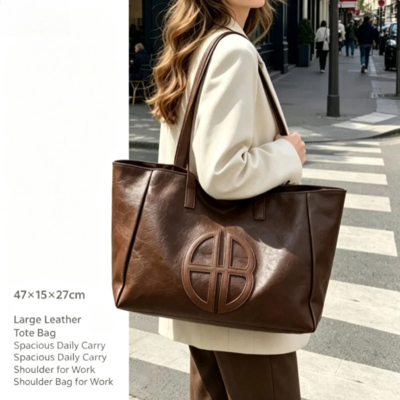 2026 New Retro Large Capacity Women Tote Bag, Simple Casual Fashion Shoulder Handbag for Daily Commute