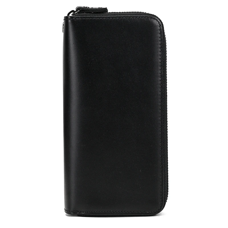 Luufan Vintage Crazy Horse Leather Men Women Long Purse Wallet Credit Card Double Zip Wallets Long Wallet Male Clutch Purse