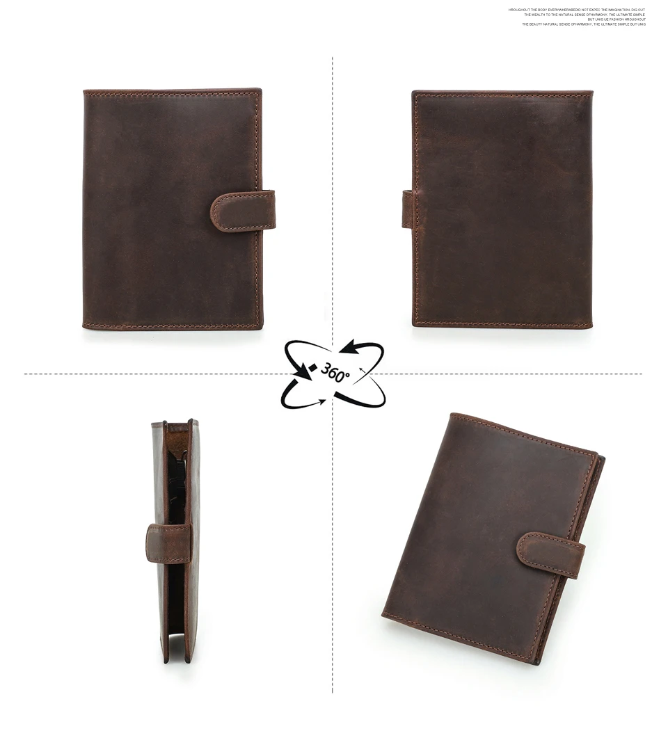CONTACT'S Genuine Leather Passport Wallets Vintage Travel Card Holder Passport Cover Purse AirTag Slot, Free SIM Card Ejector