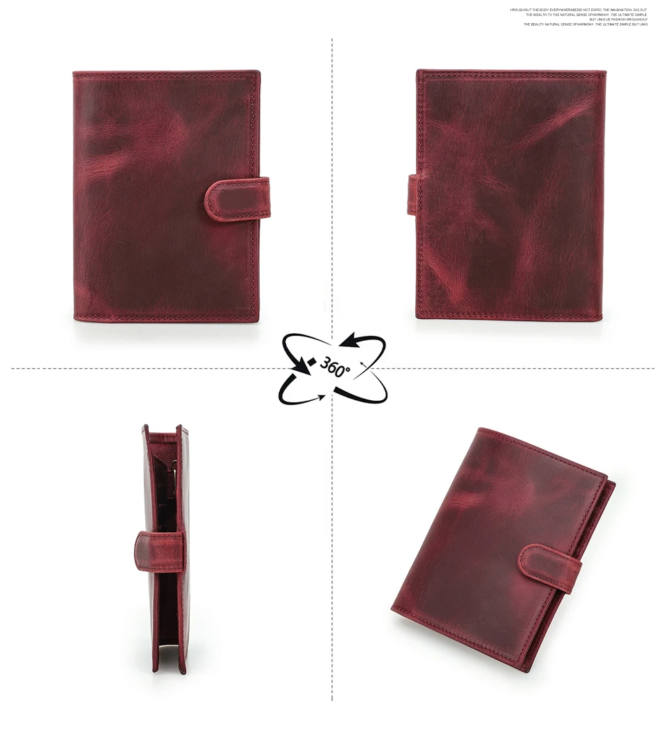 CONTACT'S Genuine Leather Passport Wallets Vintage Travel Card Holder Passport Cover Purse AirTag Slot, Free SIM Card Ejector