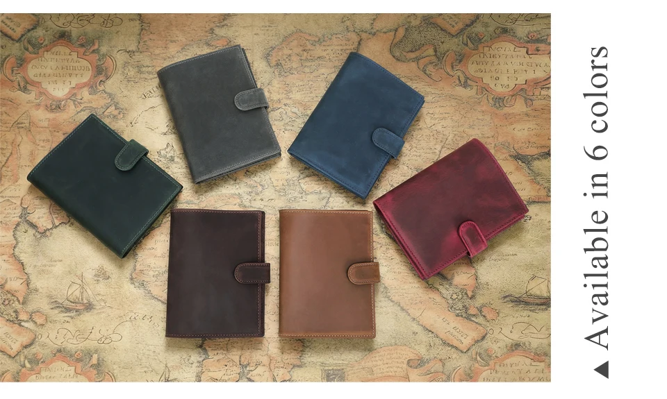 CONTACT'S Genuine Leather Passport Wallets Vintage Travel Card Holder Passport Cover Purse AirTag Slot, Free SIM Card Ejector