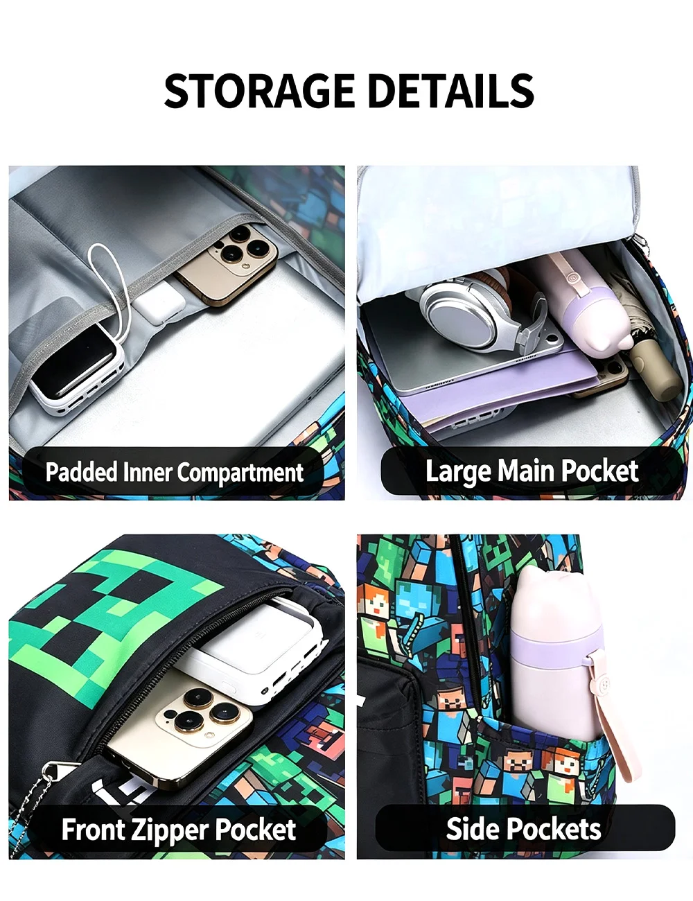 Graffiti Print Backpack Lightweight Casual Daily Travel School Bag for Young Men Outdoor College Use