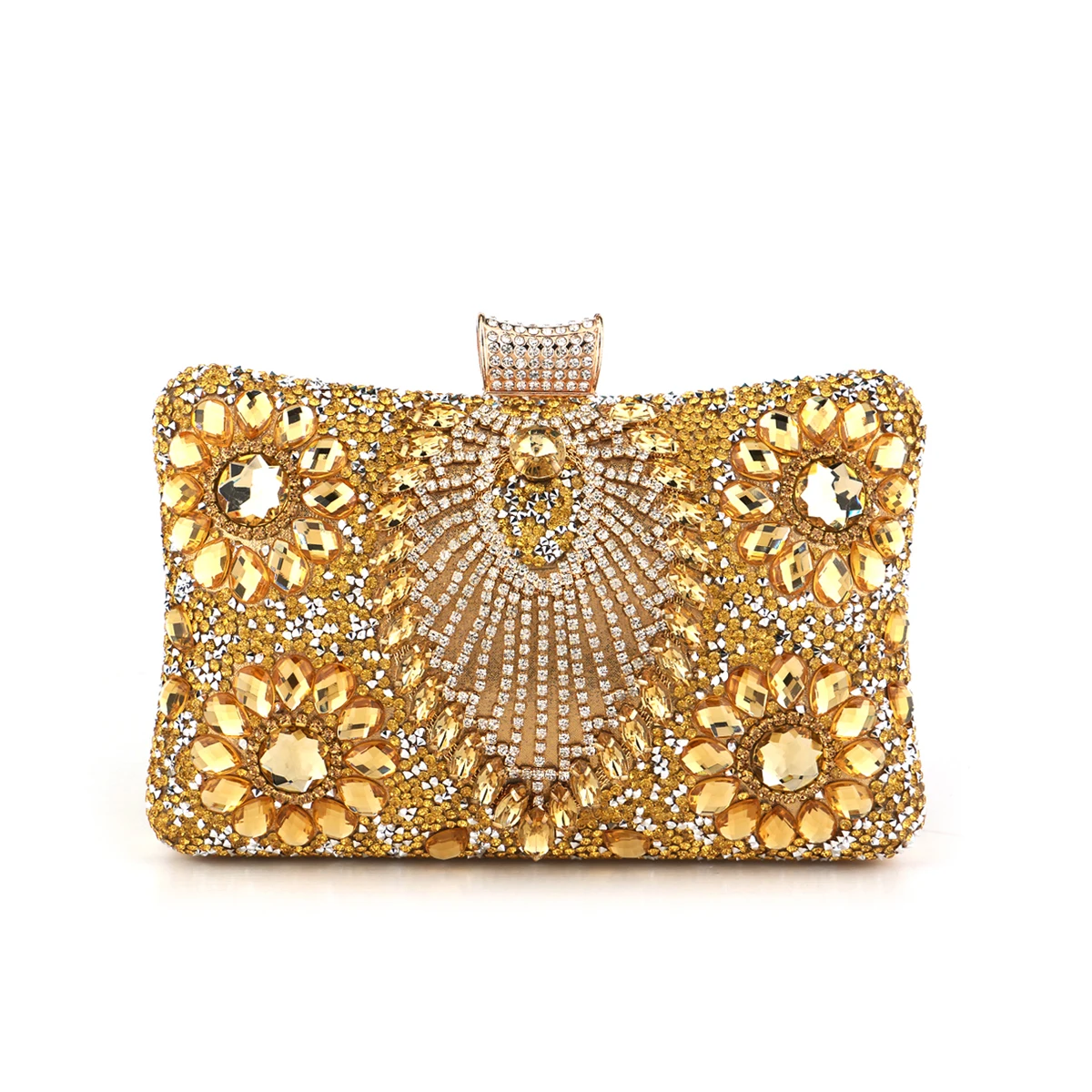 Acrylic Flower One Side Glitter Tassel Women Evening Bags Diamonds Small Day Clutch Luxury New Chain Shoulder Handbags For Party