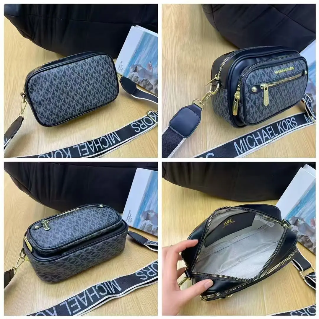 Michael Kors Women's Shoulder Crossbody Bag MK Classic Letter Camera Bag Fashionable and Casual Outdoor Shopping Travel Bag