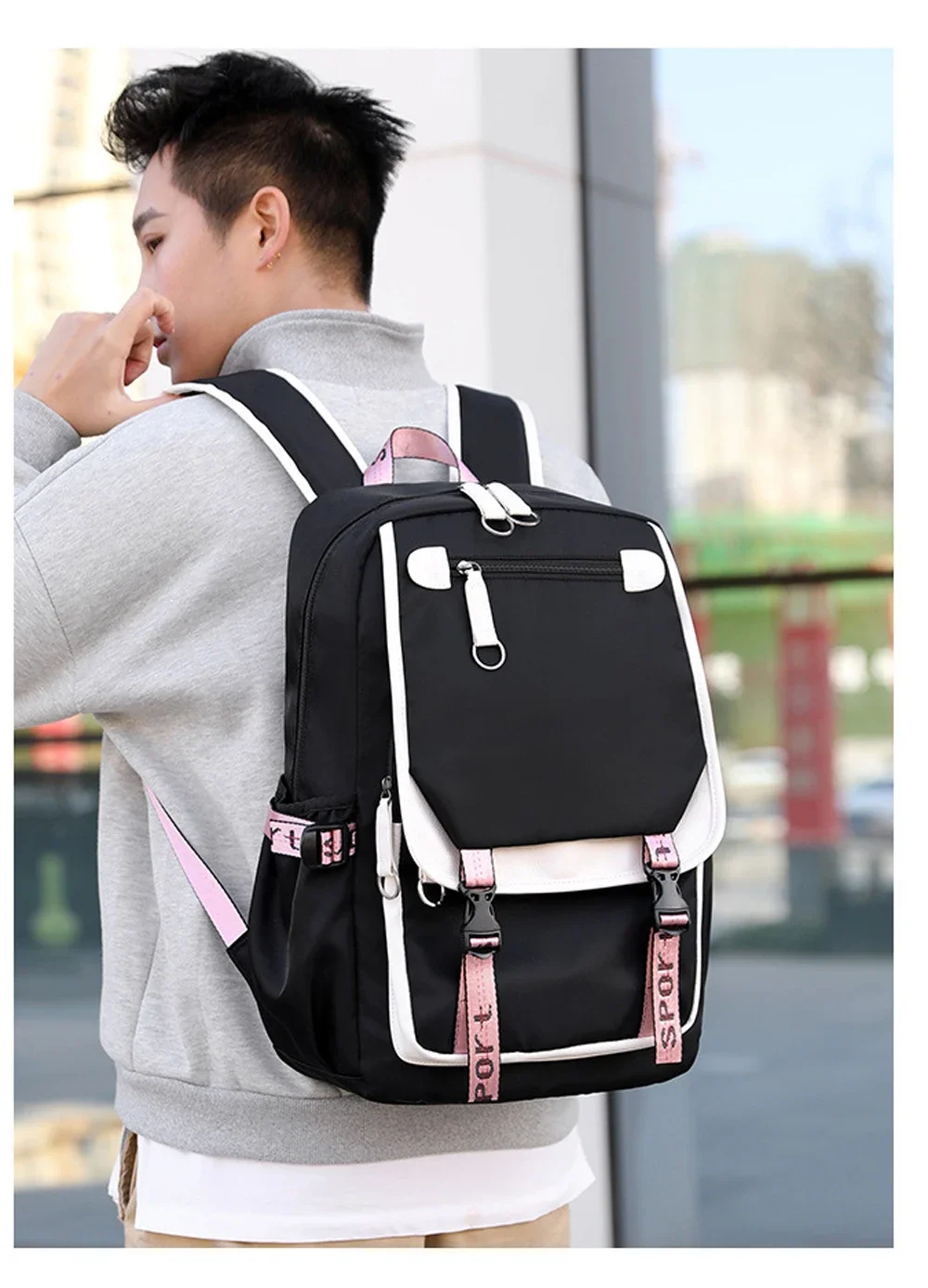 New Kpop Katseye Backpack Multifunction Backpack Women Men Girl Travel Daily Backpack Teens School Bag Laptop Bag