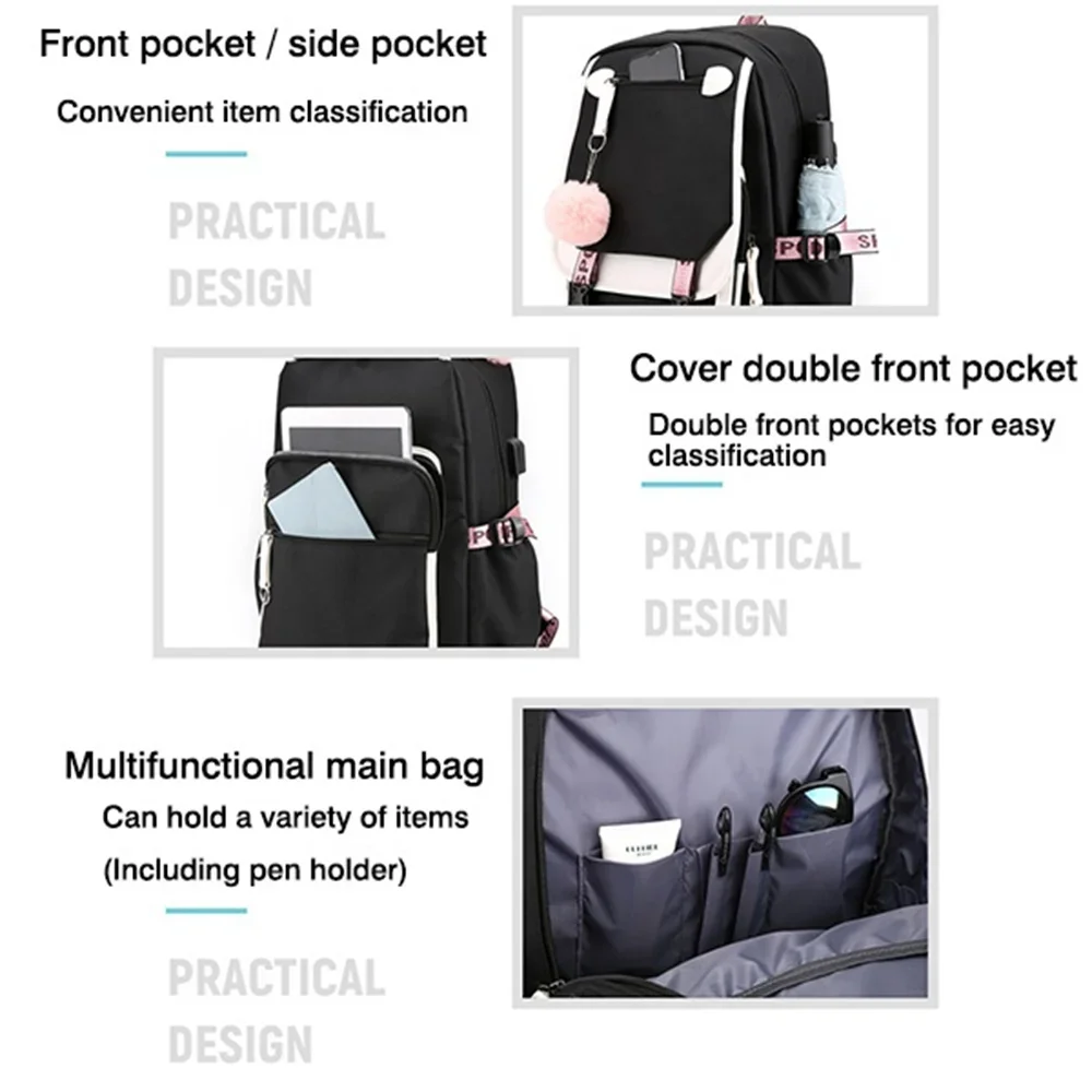New Kpop Katseye Backpack Multifunction Backpack Women Men Girl Travel Daily Backpack Teens School Bag Laptop Bag