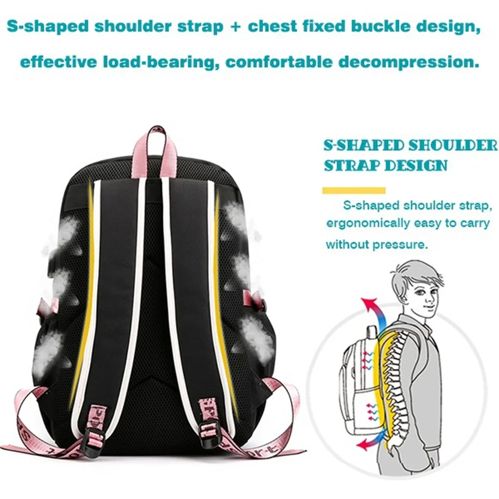 New Kpop Katseye Backpack Multifunction Backpack Women Men Girl Travel Daily Backpack Teens School Bag Laptop Bag