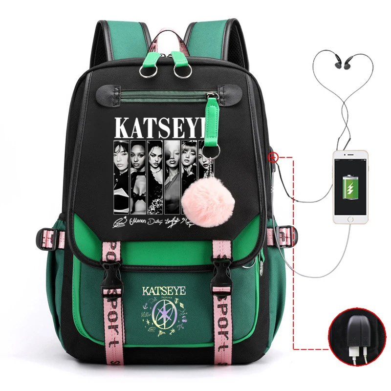 New Kpop Katseye Backpack Multifunction Backpack Women Men Girl Travel Daily Backpack Teens School Bag Laptop Bag