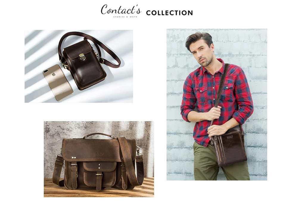 CONTACT'S Genuine Leather Men Waist Bag Travel Small Waist Belt Pouch Phone Pocket Casual Male Fanny Belt Bag Designer Handbag