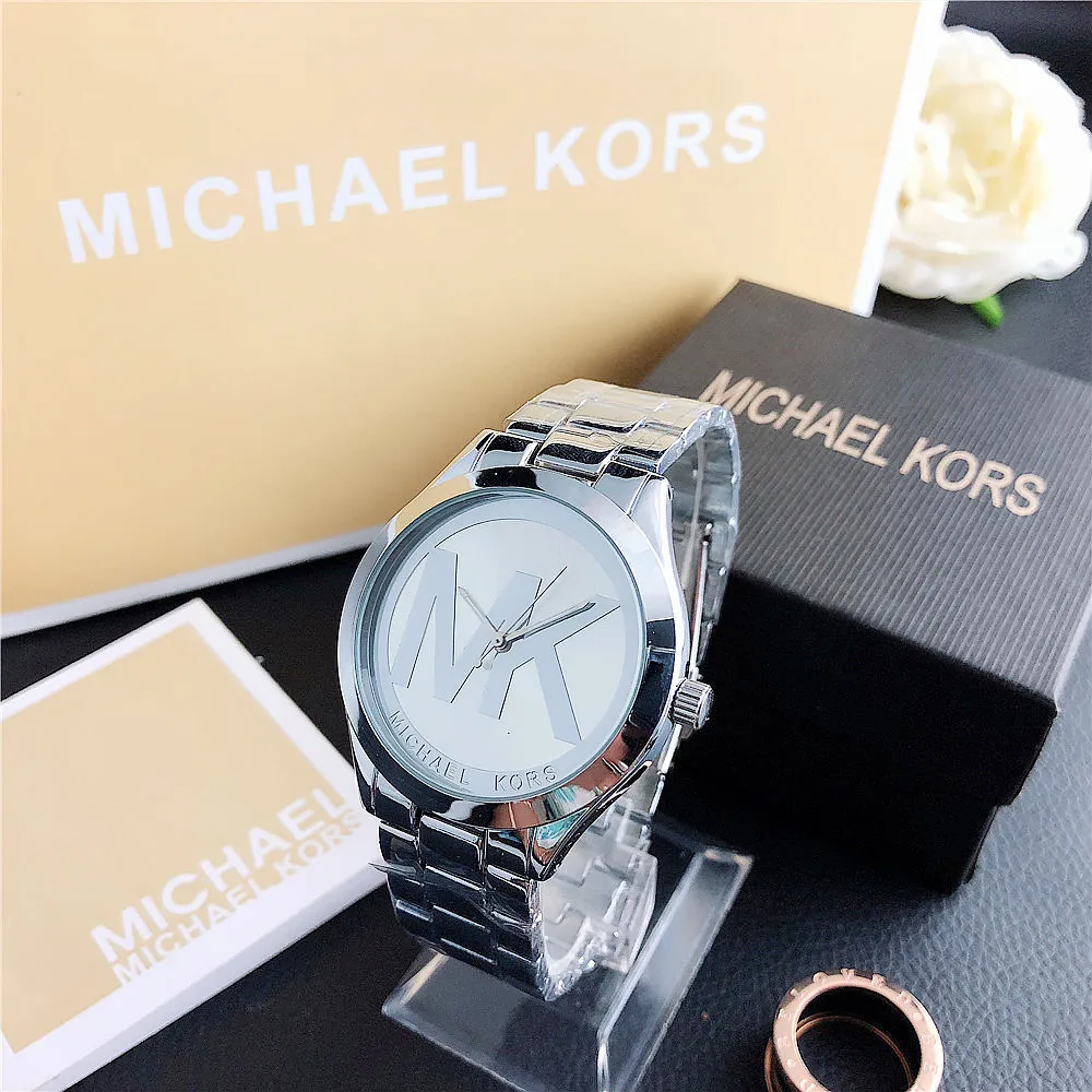 Brand new Michael Kors MK fashion single-row crystal letter watch bag, pink scale, stylish and personalized girl’s handbag