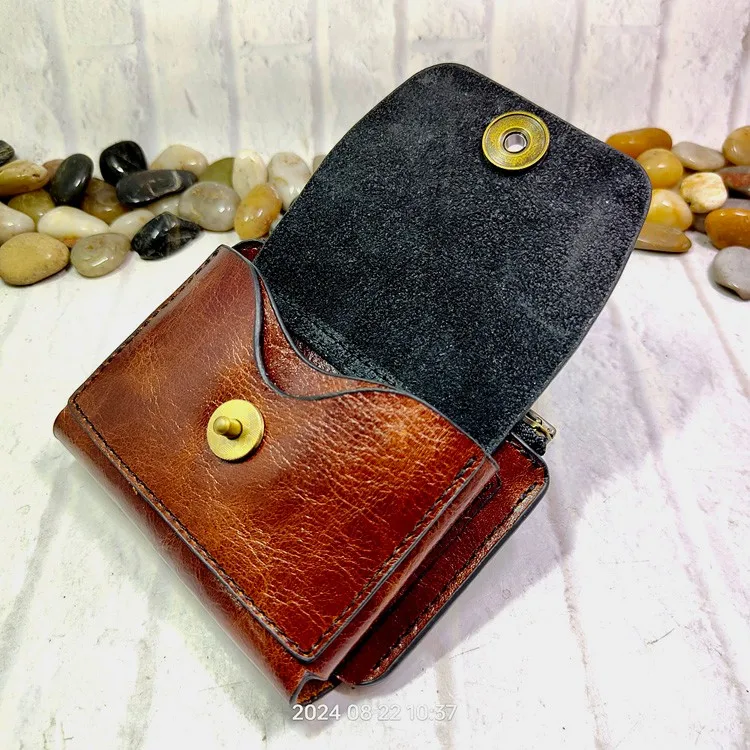 Blongk Multifunctional Zippered Waist Bag Leather Belt Pack Driver's License Case Card Holder Car Key Pouch Men LFKHD