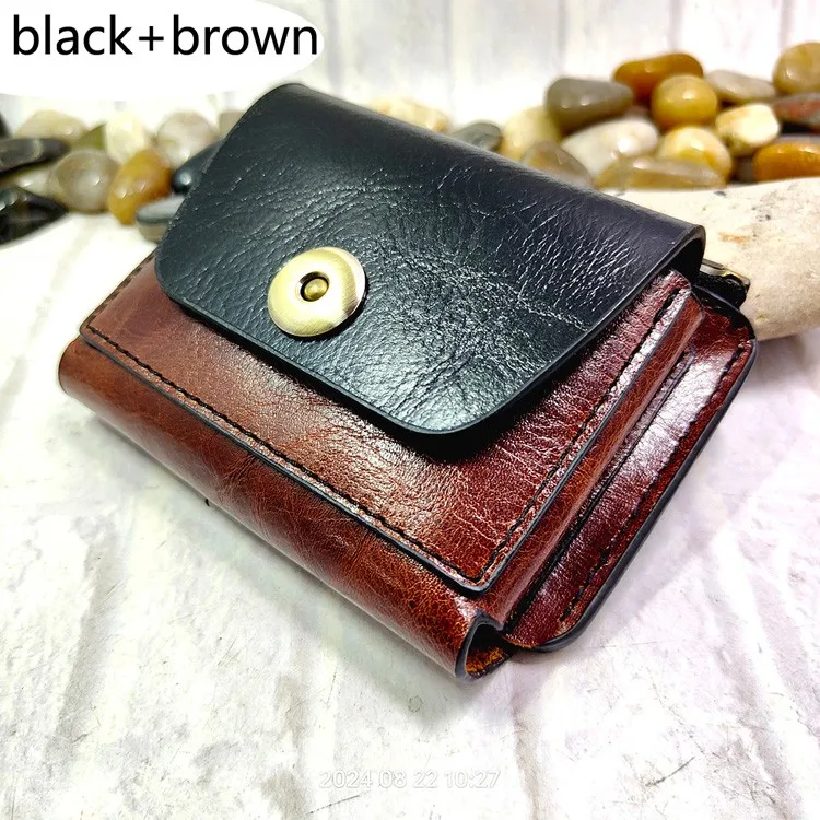 Blongk Multifunctional Zippered Waist Bag Leather Belt Pack Driver's License Case Card Holder Car Key Pouch Men LFKHD