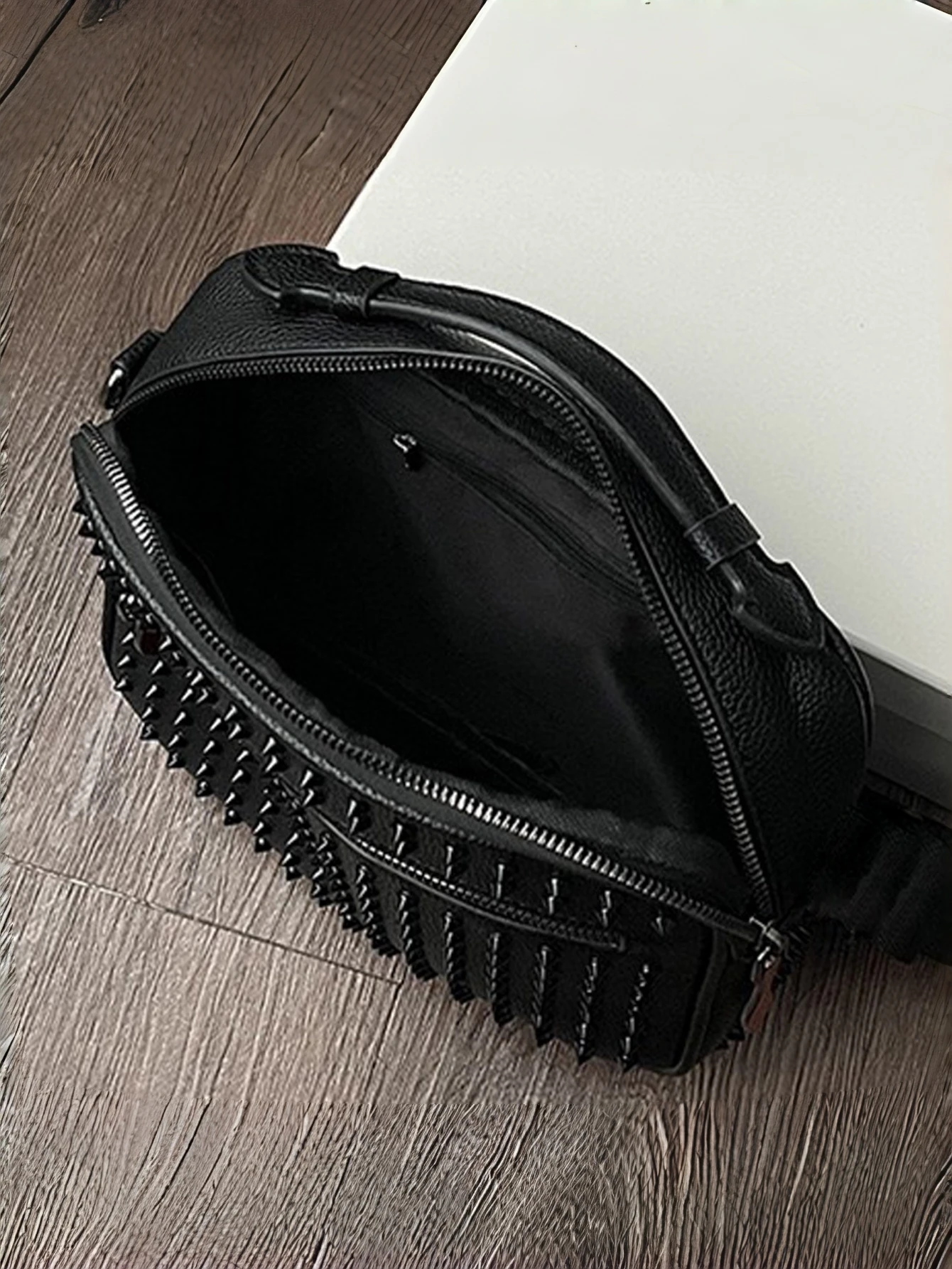 Punk-style Crossbody Bag for Men Stylish Men's Sling Bag Large Capacity Shoulder Bag, Multiple Pockets & Zipper Closure
