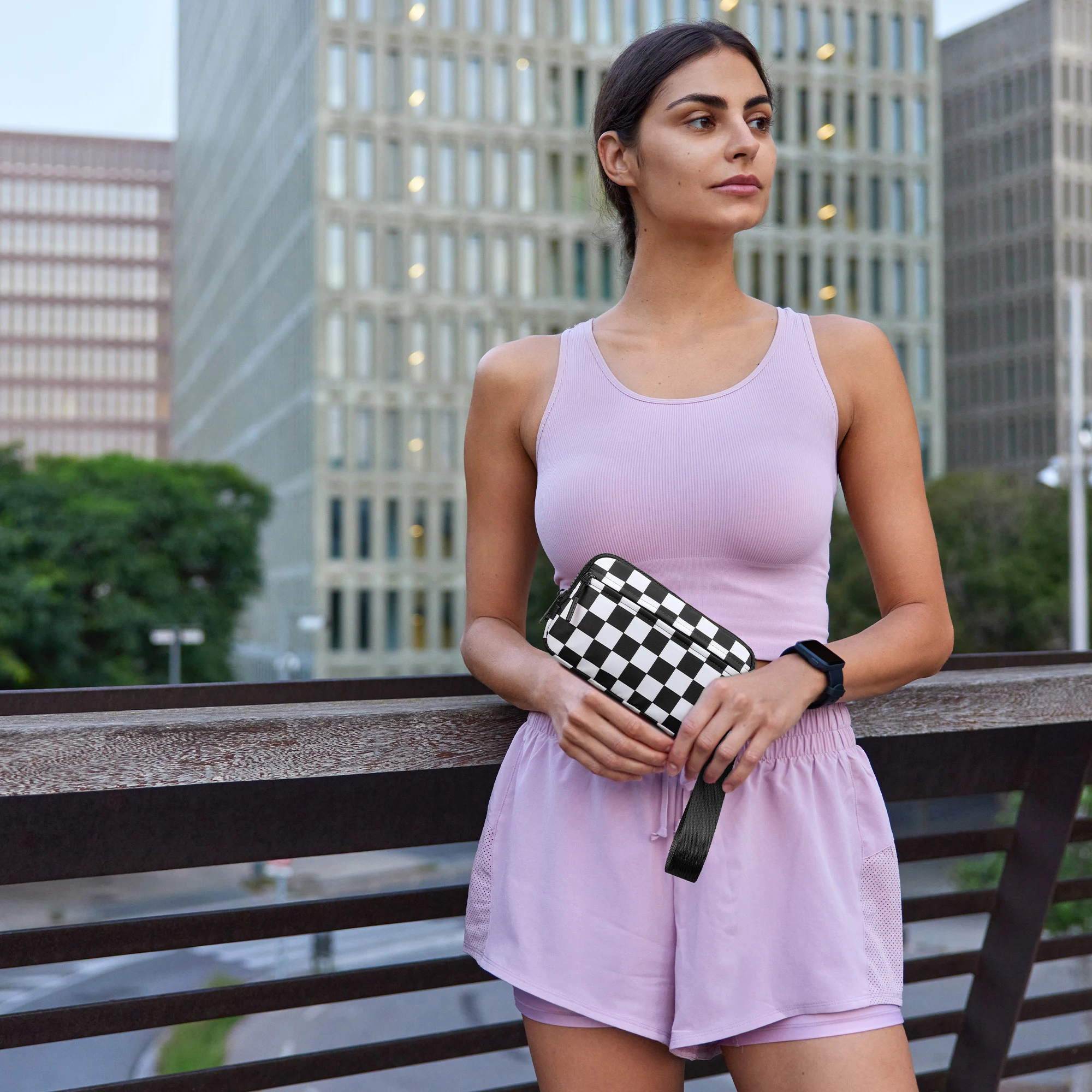Womens Wallet Cute Checkered Multi Credit Card with Clear ID Window Large Capacity Zip Around Clutch Travel Lightweight Purse