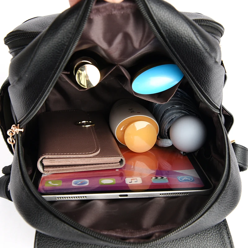 Student Bags Women’s Backpack Designer High Quality Soft Leather Simple Fashion Backpack Large Capacity Antitheft Shoulder Bags