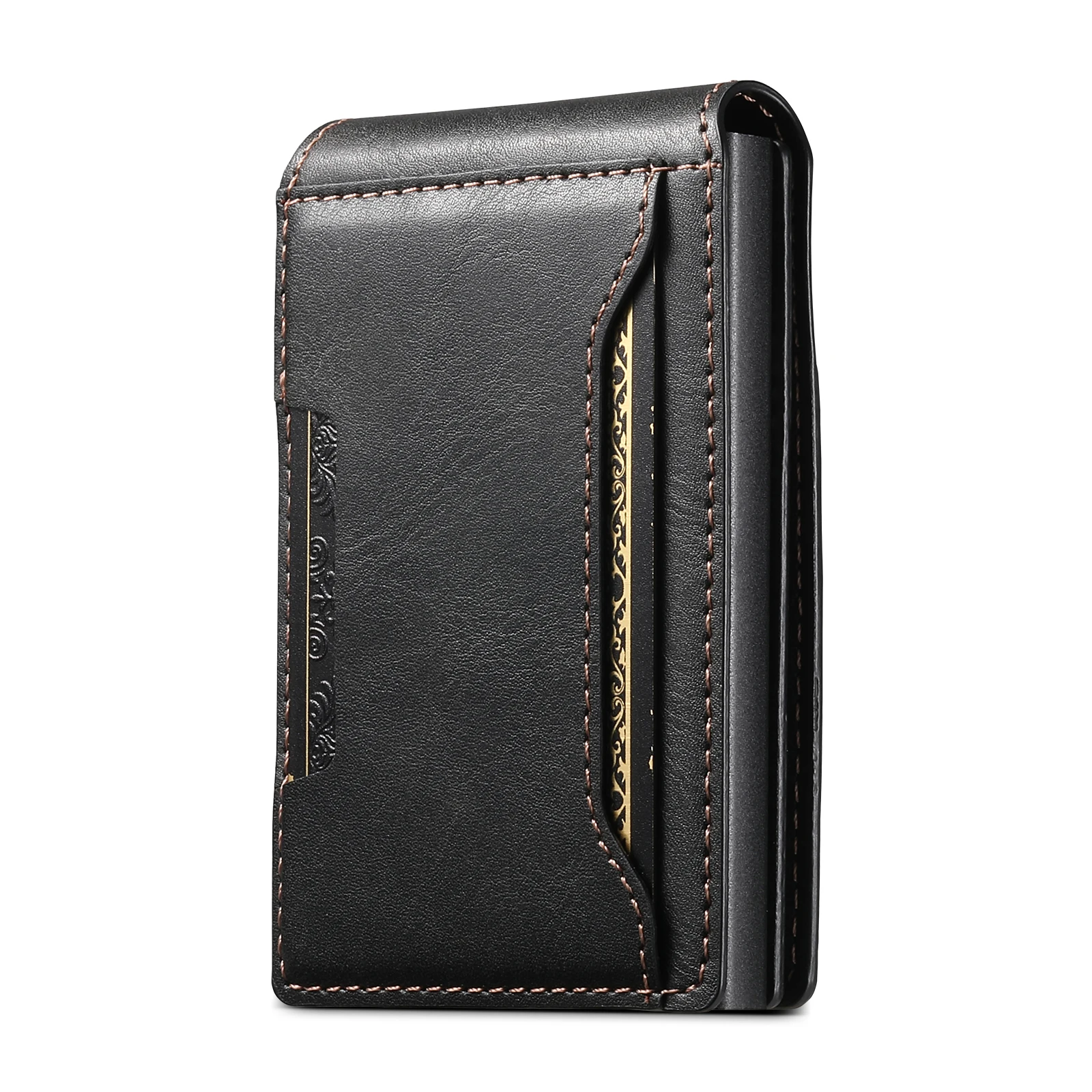 SUTENI Card Slot Wallet Flip Cover Faux Leather Card Box Pressing The Button Automatically Ejects The Card