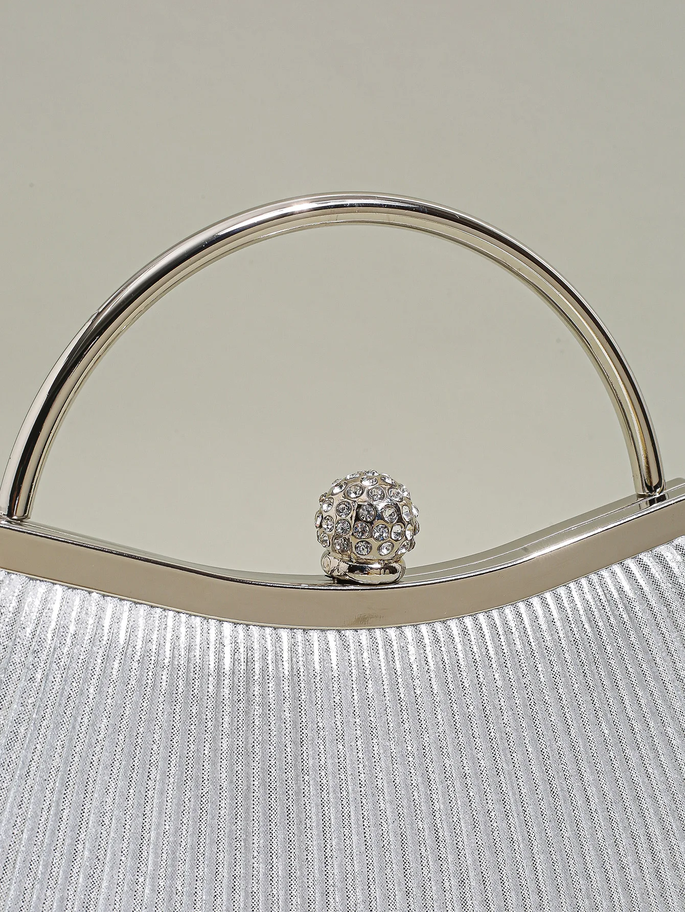 1 PC Ruched Evening Bag For Women, Top Ring Clutch Purse, Rhinestone Decor Handbags For Wedding Prom Dinner