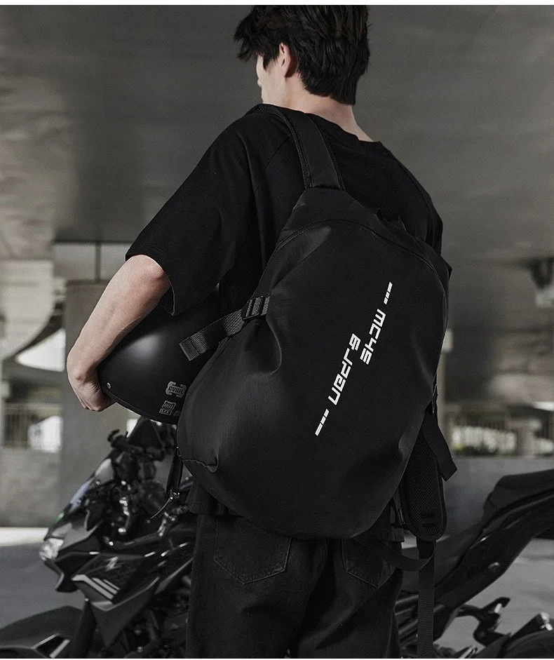 Motorcycle backpack, men's waterproof helmet backpack, riding bag, motorcycle backpack, laptop bag, large capacity travel backpa