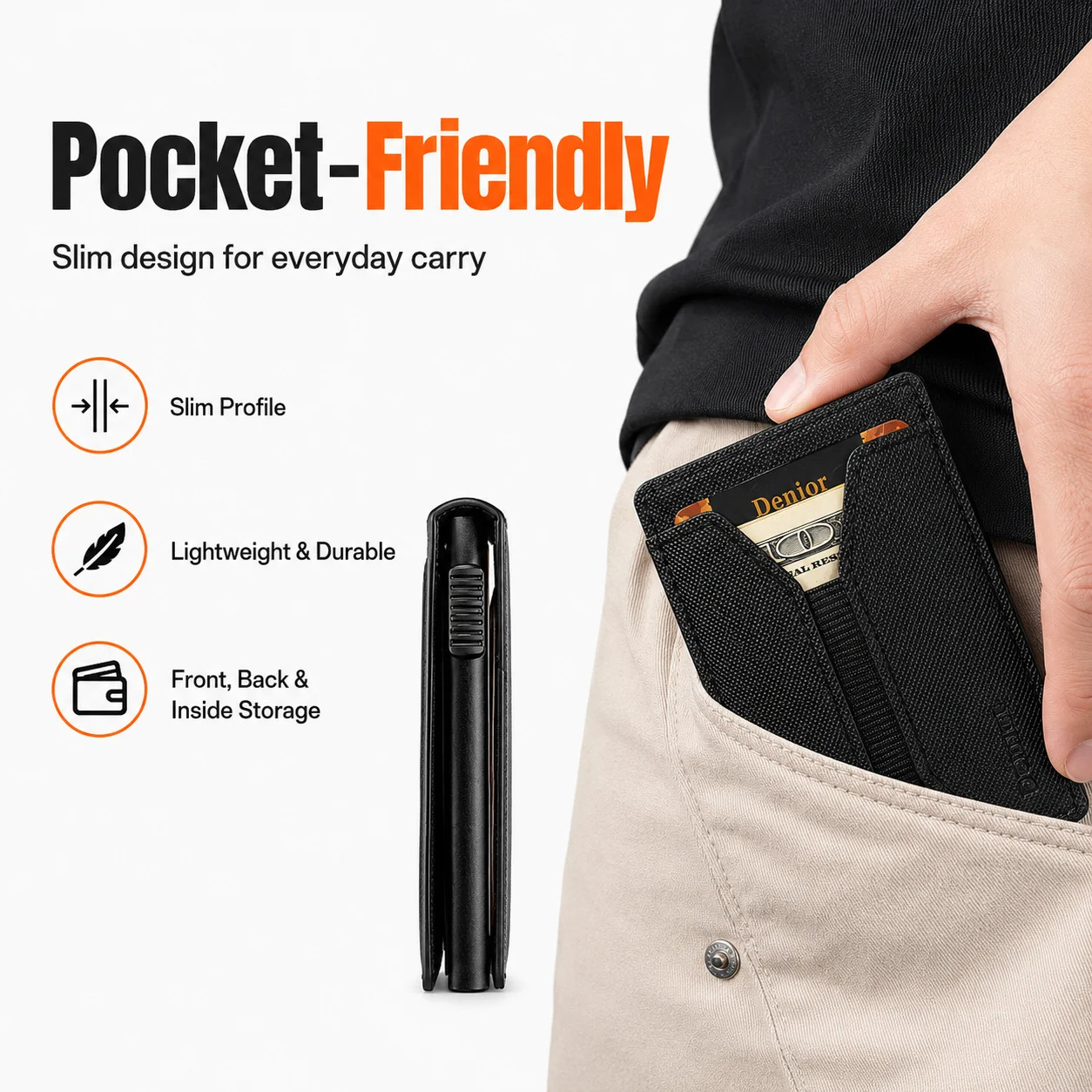 Denior PU Leather Diamond Texture Card Holder For Men RFID Pop Up Wallet With Slim Structure Quick Access And Daily Carry Use