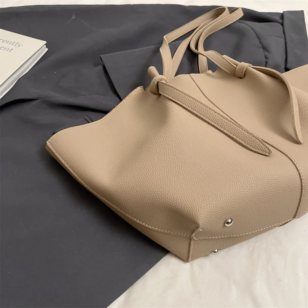 Branded Designer Shoulder Tote Bags For Women Soft PU Leather 2-IN-1 Big Capacity Shopper Tote Set 2026 Luxury Designer Handbags