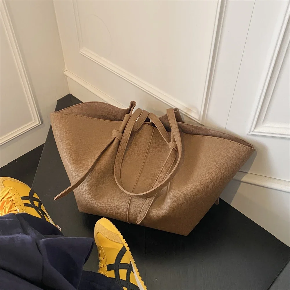 Branded Designer Shoulder Tote Bags For Women Soft PU Leather 2-IN-1 Big Capacity Shopper Tote Set 2026 Luxury Designer Handbags