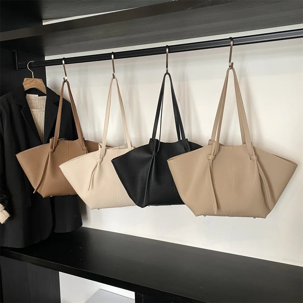 Branded Designer Shoulder Tote Bags For Women Soft PU Leather 2-IN-1 Big Capacity Shopper Tote Set 2026 Luxury Designer Handbags