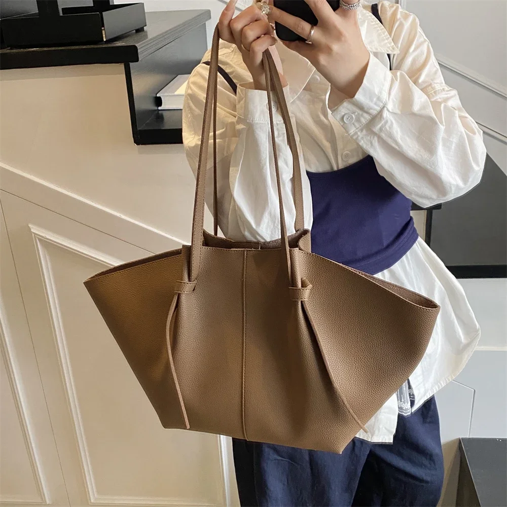 Branded Designer Shoulder Tote Bags For Women Soft PU Leather 2-IN-1 Big Capacity Shopper Tote Set 2026 Luxury Designer Handbags