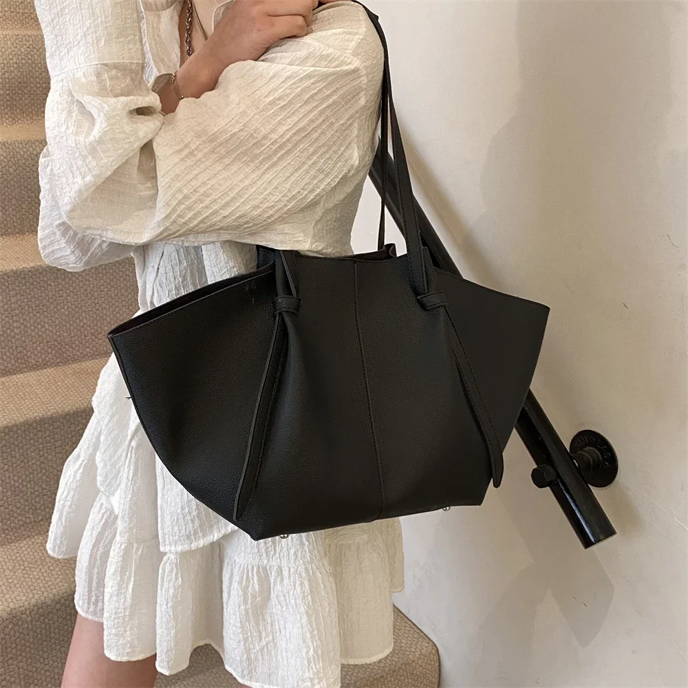 Branded Designer Shoulder Tote Bags For Women Soft PU Leather 2-IN-1 Big Capacity Shopper Tote Set 2026 Luxury Designer Handbags