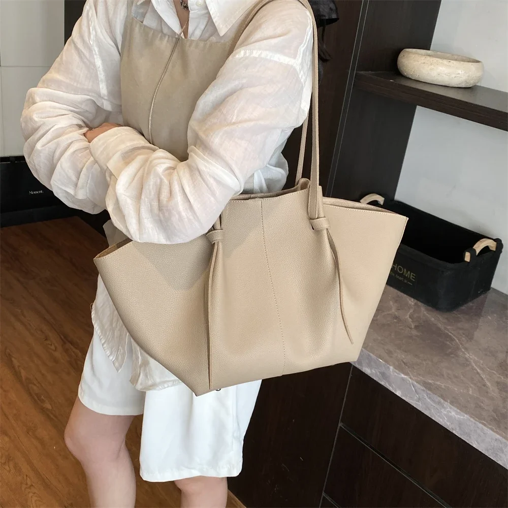 Branded Designer Shoulder Tote Bags For Women Soft PU Leather 2-IN-1 Big Capacity Shopper Tote Set 2026 Luxury Designer Handbags