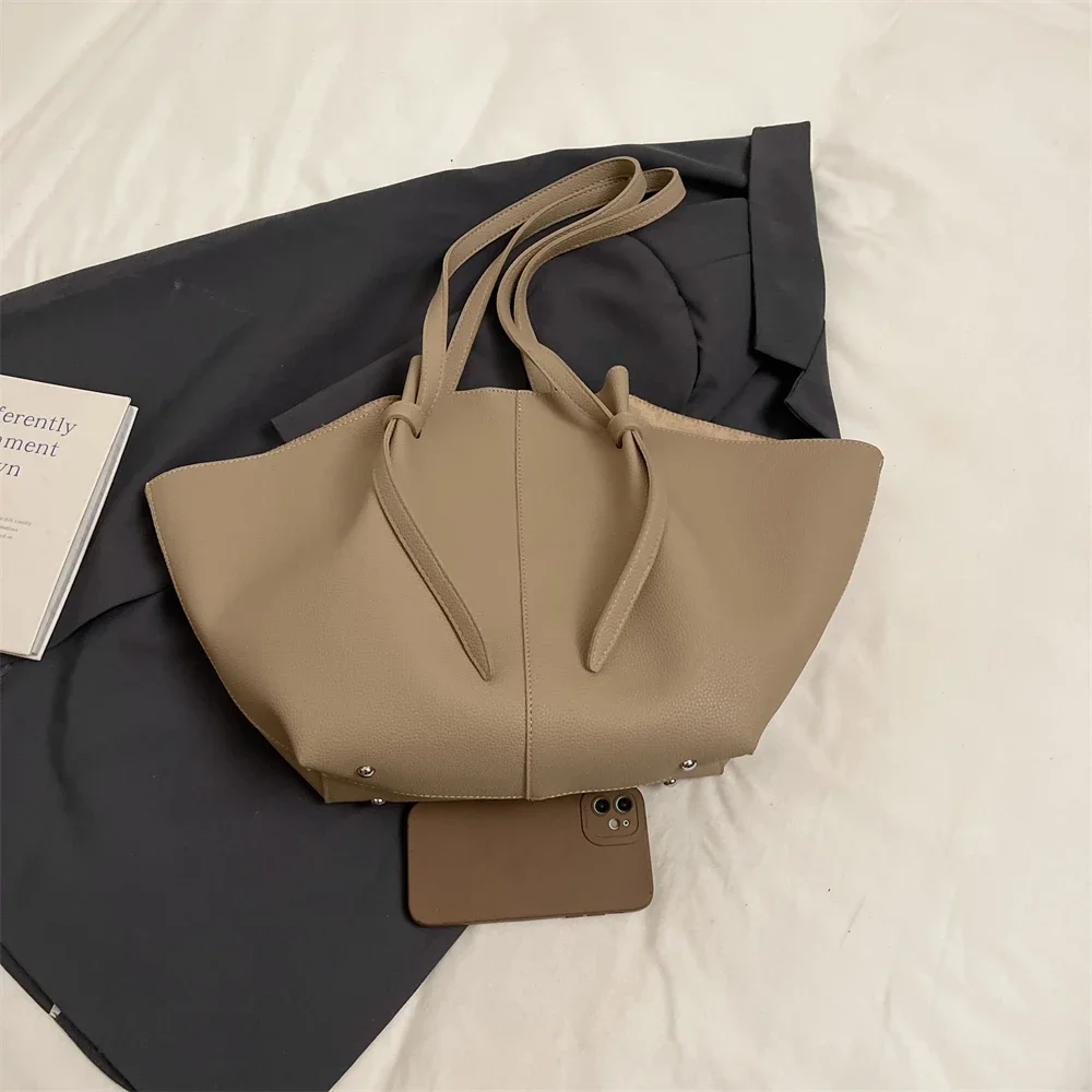 Branded Designer Shoulder Tote Bags For Women Soft PU Leather 2-IN-1 Big Capacity Shopper Tote Set 2026 Luxury Designer Handbags
