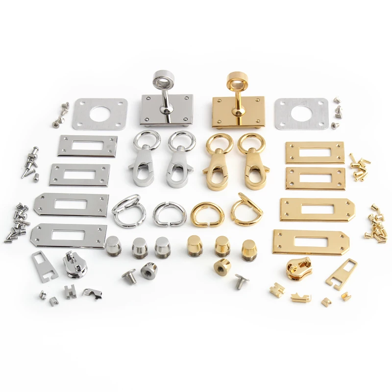 Luxury Stainless Steel Metal Clasp Wholesale Bag Twist Turn Lock a Set of Locks For Woman Handbags Purse Hardware Accessories
