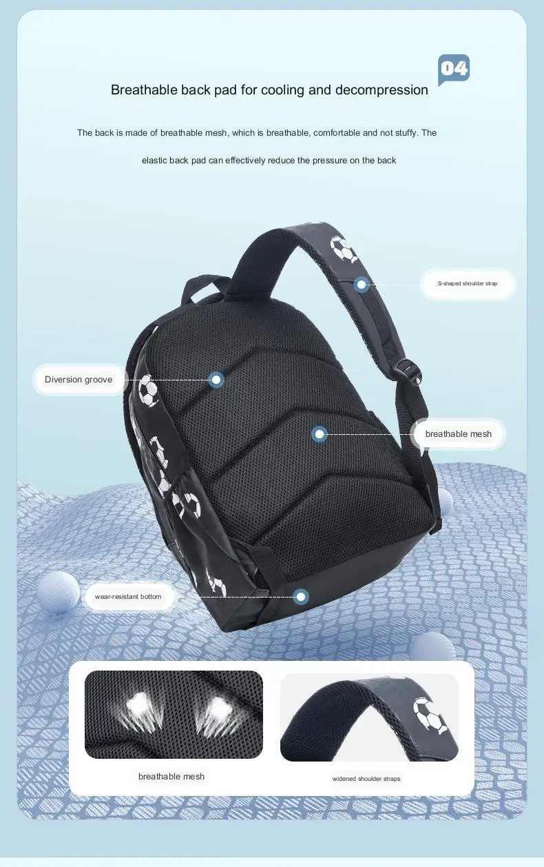 Lightweight Football Backpack for Children Schoolbag Backpack Travel School Bags for Teenage Boy Mochila Escolar Infantil Menino