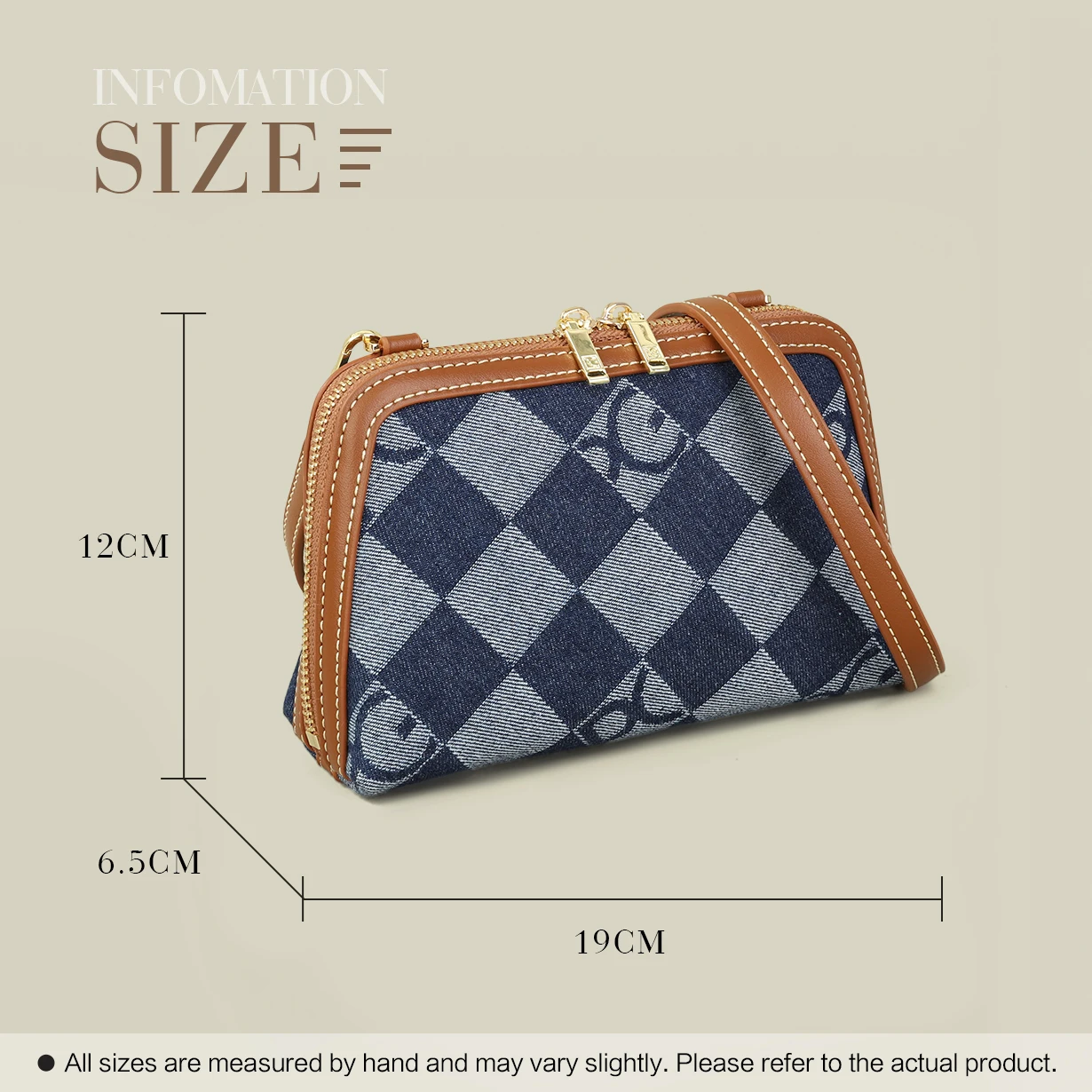 PG Women's Crossbody Bag Letter Printed Canvas Shoulder Bag Fashion Luxury Small Handbag For Female Daily Use