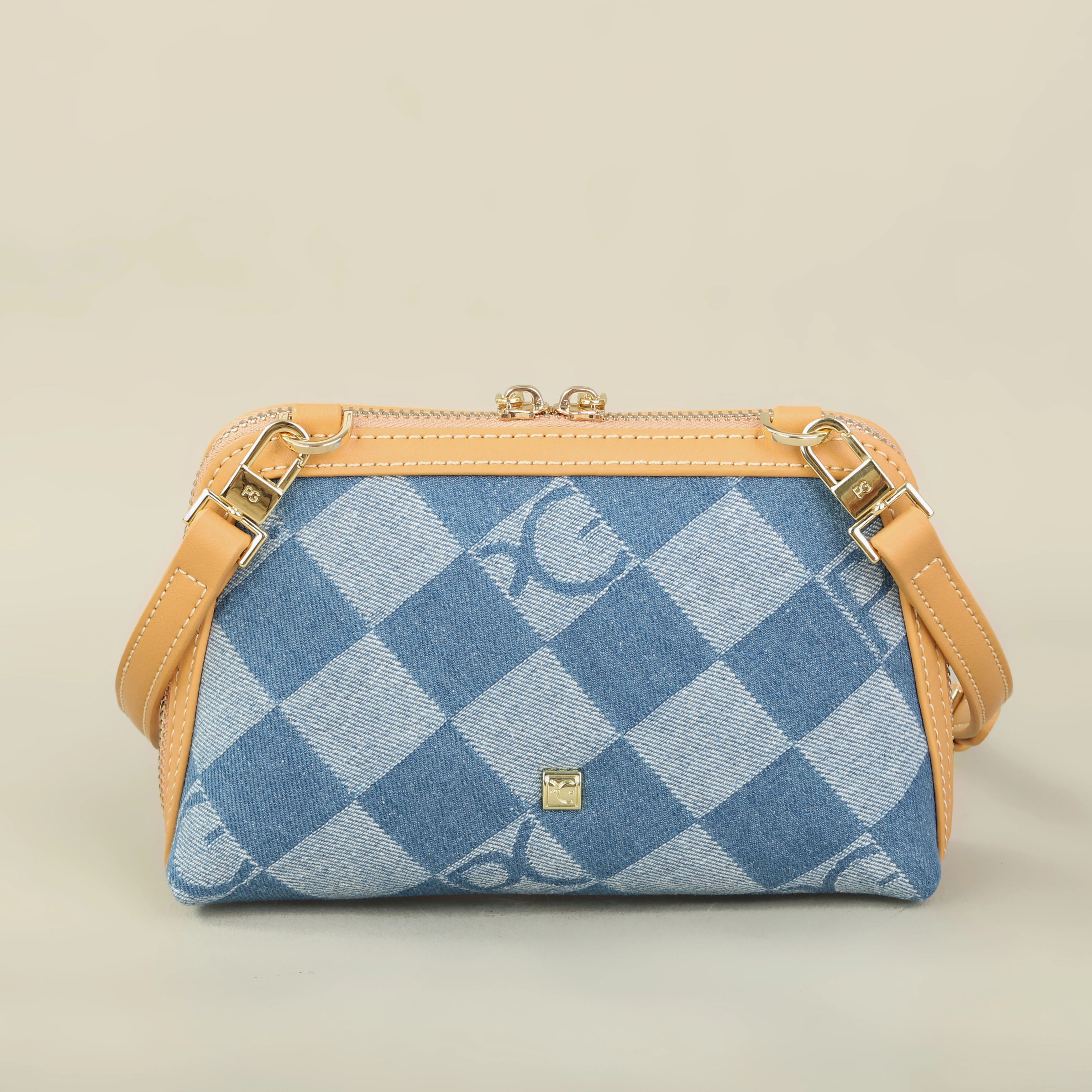PG Women's Crossbody Bag Letter Printed Canvas Shoulder Bag Fashion Luxury Small Handbag For Female Daily Use