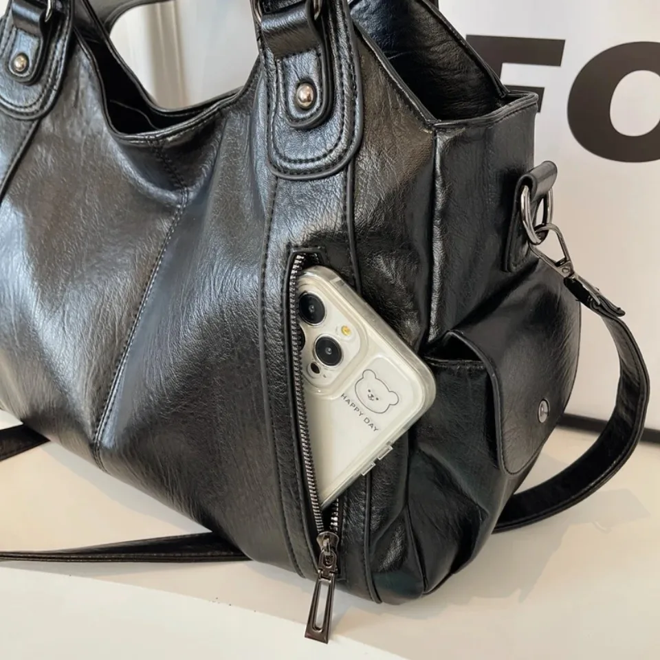 Daily Business Commuting Large Capacity Tote Hand Bags Soft Leather Shoulder Crossbody Bags for Women Handbags Sturdy Durable
