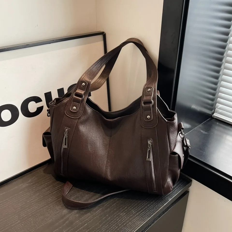 Daily Business Commuting Large Capacity Tote Hand Bags Soft Leather Shoulder Crossbody Bags for Women Handbags Sturdy Durable