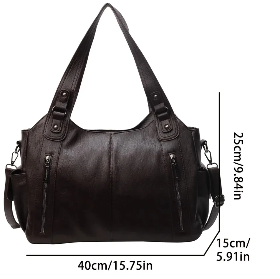 Daily Business Commuting Large Capacity Tote Hand Bags Soft Leather Shoulder Crossbody Bags for Women Handbags Sturdy Durable