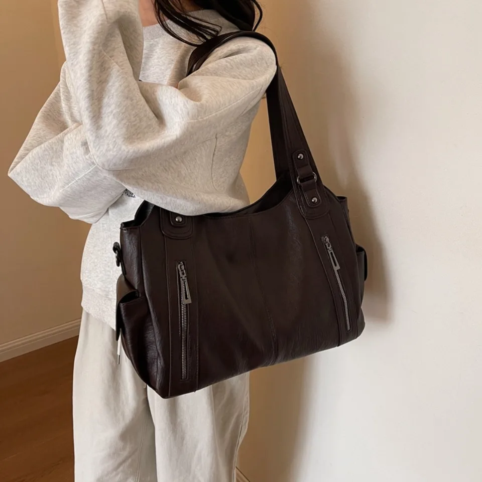 Daily Business Commuting Large Capacity Tote Hand Bags Soft Leather Shoulder Crossbody Bags for Women Handbags Sturdy Durable