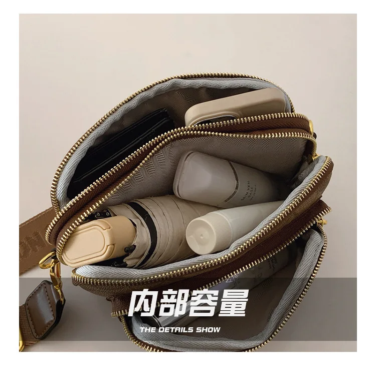 Original Circular-Pattern Logo Crossbody: Retro-luxury, durable fabric, adjustable strap. Ideal for daily/work/social use