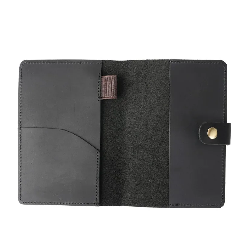 Cow Leather Journal Cover for Field Notes Portable Refillable Notepad with Pen Holder Pocket Notebooks Fits 3.5'' X 5.5'' Diary