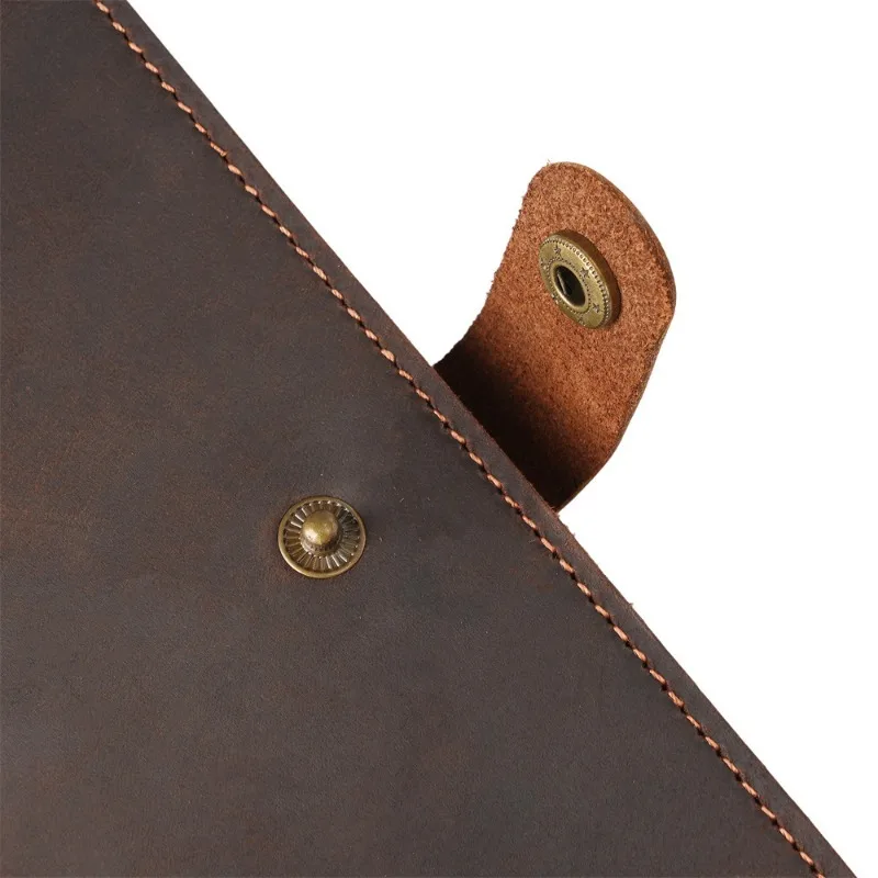 Cow Leather Journal Cover for Field Notes Portable Refillable Notepad with Pen Holder Pocket Notebooks Fits 3.5'' X 5.5'' Diary