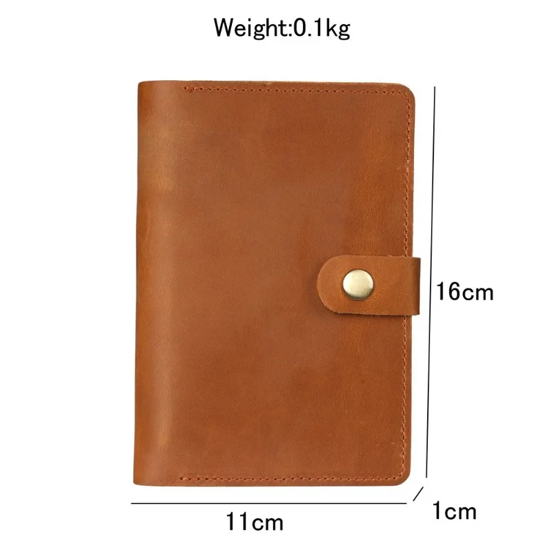 Cow Leather Journal Cover for Field Notes Portable Refillable Notepad with Pen Holder Pocket Notebooks Fits 3.5'' X 5.5'' Diary