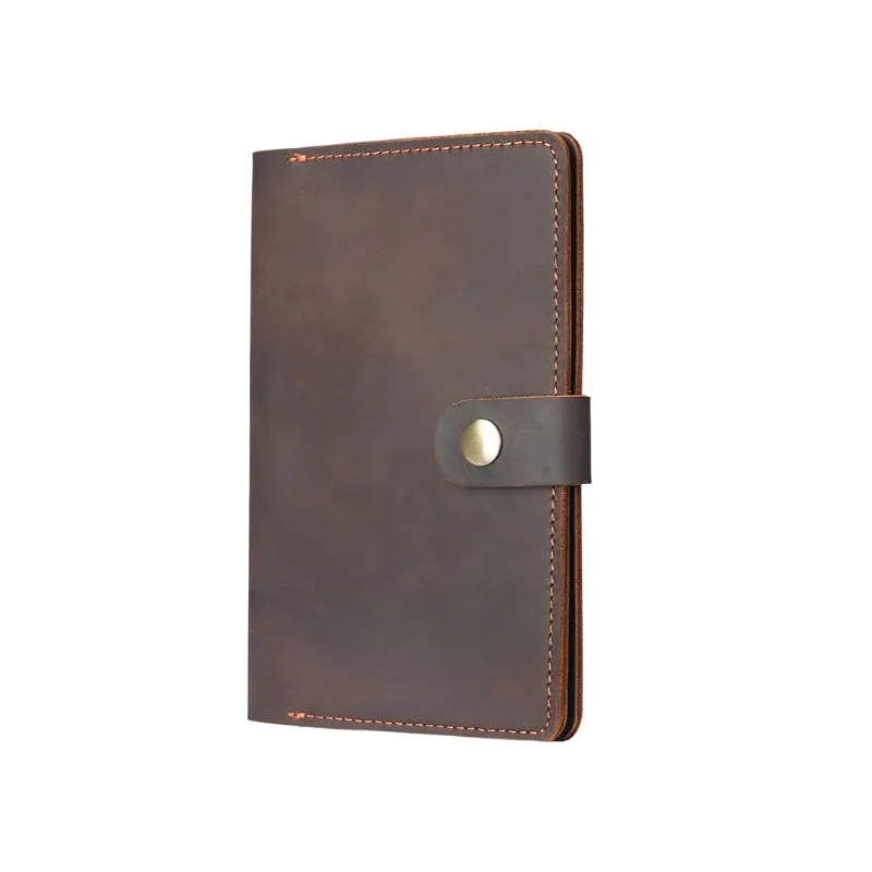 Cow Leather Journal Cover for Field Notes Portable Refillable Notepad with Pen Holder Pocket Notebooks Fits 3.5'' X 5.5'' Diary